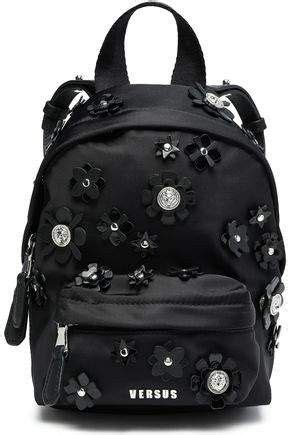 versus versace floral appliquéd shell backpack